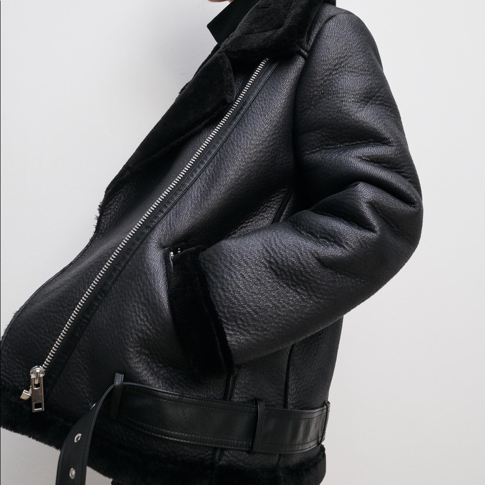 Zara faux sherling coat